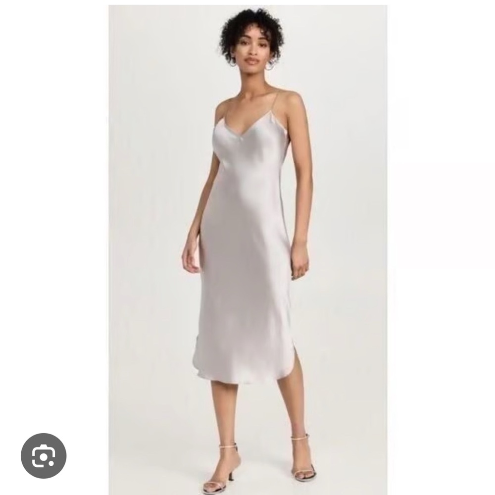 Nili Lotan Storm Grey Midi Cami Dress